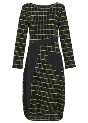 Kozan by Wild Curves: Trina Textured Dress In Leek Front