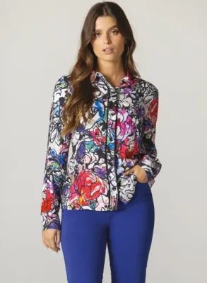 Maloka: Amour Roses Art Buttoned Top