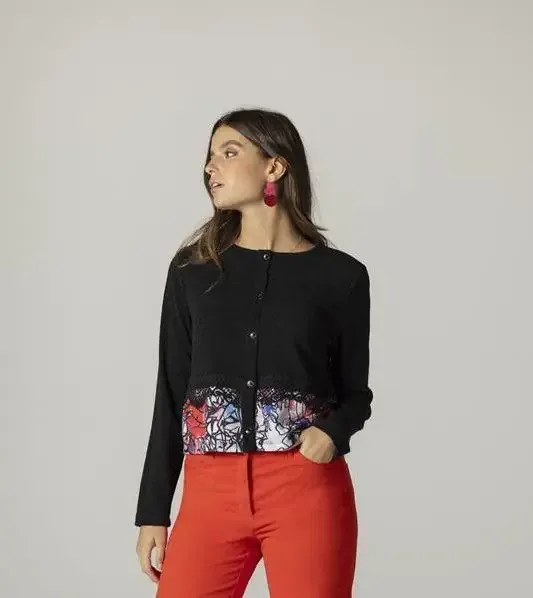 Maloka: Amour Roses Hem Art Cardigan