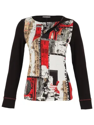 Dolcezza By Wild Curves: Bookworm Art Top With Asymmetrical Keyhole (75641)