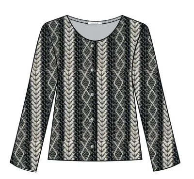 Maloka: Asymmetrical Basket Weave Cardigan Jacket