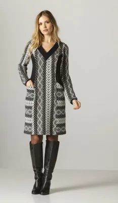 Maloka: Asymmetrical Basket Weave Sweater Dress