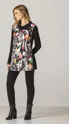 Maloka: Red Queen Card Split Neck Tunic