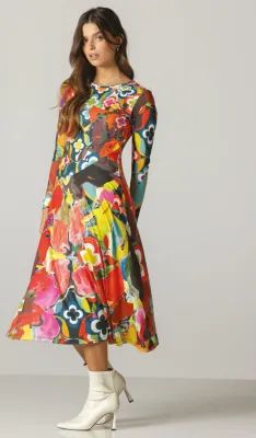 Maloka: Jardin Artiste Art Flared Dress