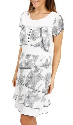 S'Quise Paris: Black Daisy Crinkled Peek-A-Boo Hem Dress