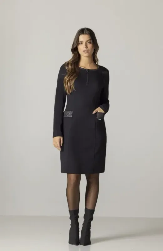 Maloka: Black Leopard Pocket Dress