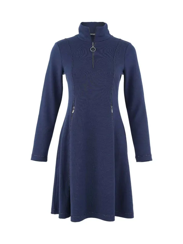 Dolcezza By Wild Curves: Storm Peaks Blue Sparkle Dress In indigo (75177)