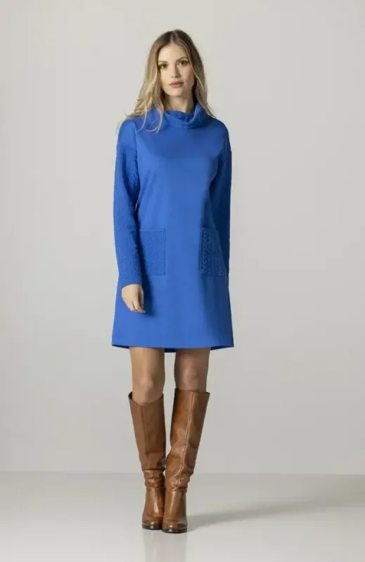 Maloka: Blue Quilted Pocket Dress