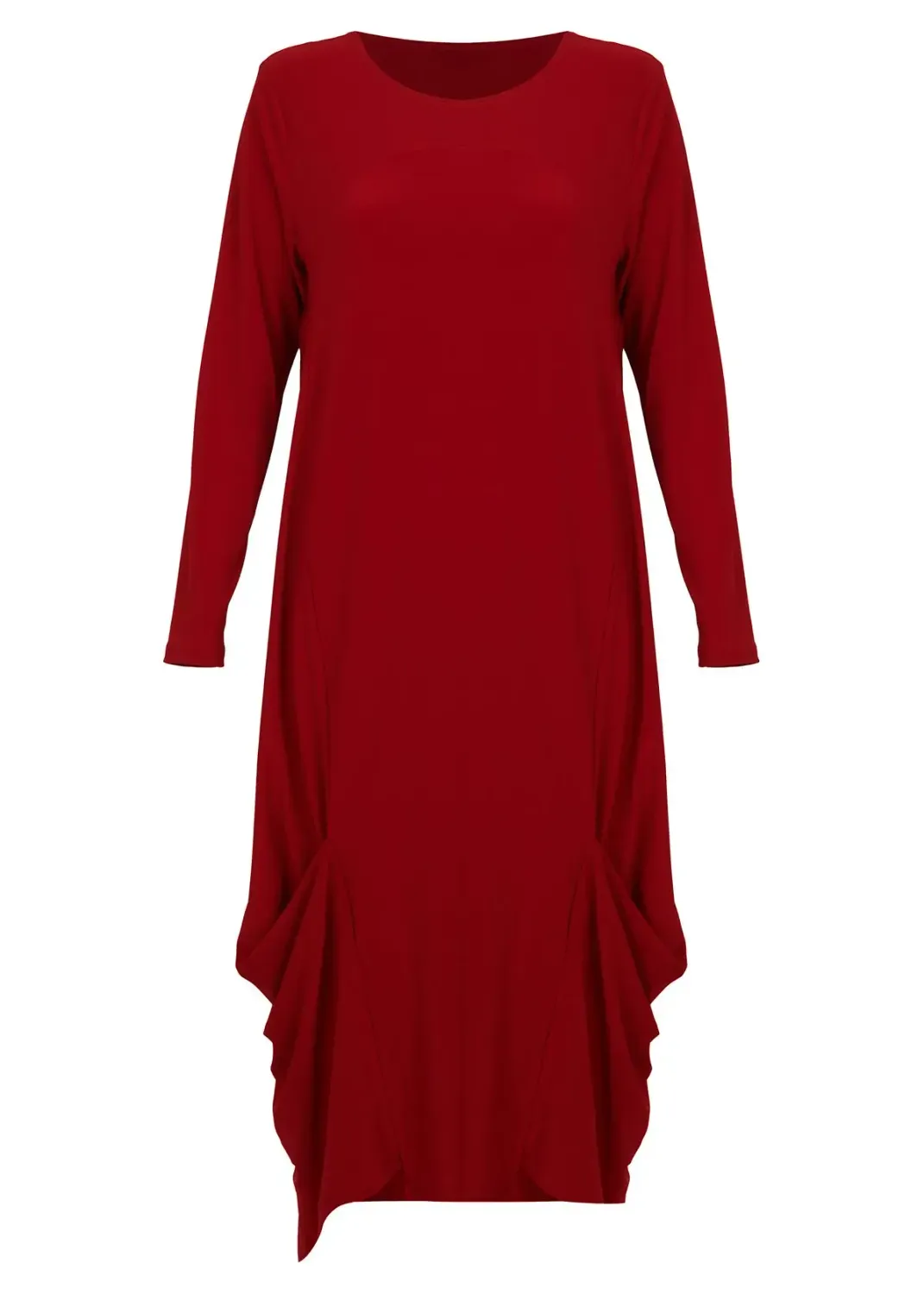 Kozan By WIld Curves: Diamond Drape Dress Tabitha In Red (TR-1969)