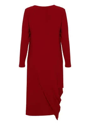 Kozan By WIld Curves: Diamond Drape Dress Tabitha In Red (TR-1969)