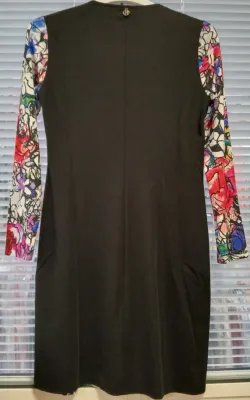Maloka: Amour Roses Faux Leather Contrast Dress