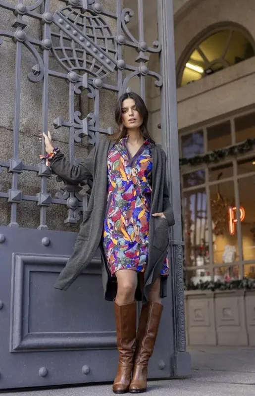Maloka: Leaf Petals Ponto Roma Pocket Dress