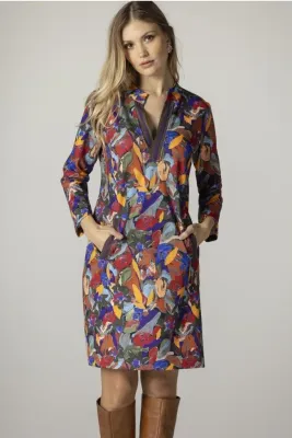 Maloka: Leaf Petals Ponto Roma Pocket Dress