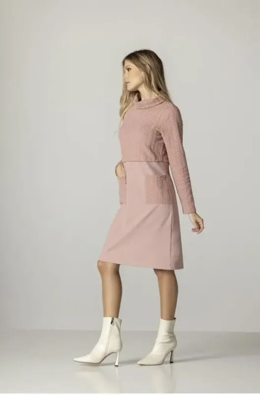 Maloka: Multi-Media Layered Quilted Sweater Dress