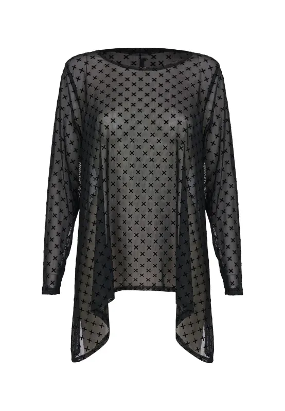 Kozan By Wild Curves: Marlowe Mesh Top In Edge (SH-4899)