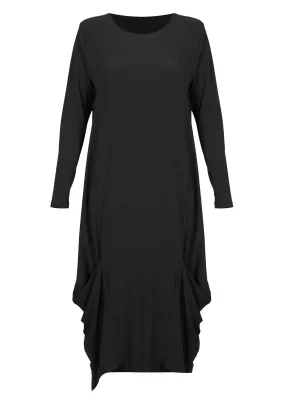 Kozan By Wild Curves: Diamond Drape Dress Tabitha In Black (TR-1969)