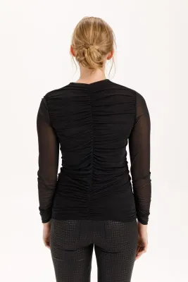 Isle By Wild Curves: Almost Mesh Soho Top In Black