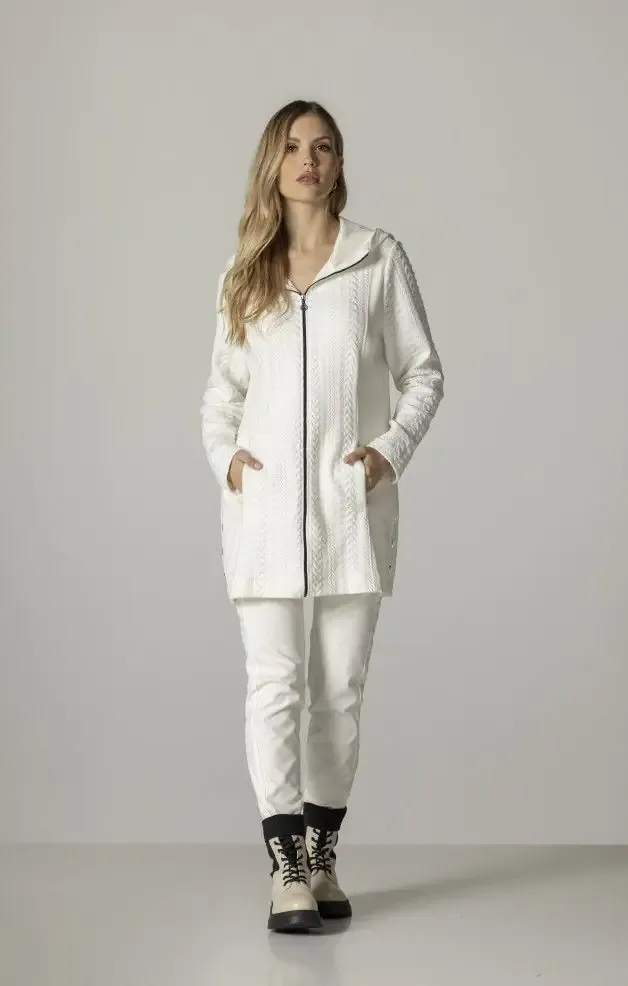 Maloka: Quilted Cotton Zip Up Sweater Coat