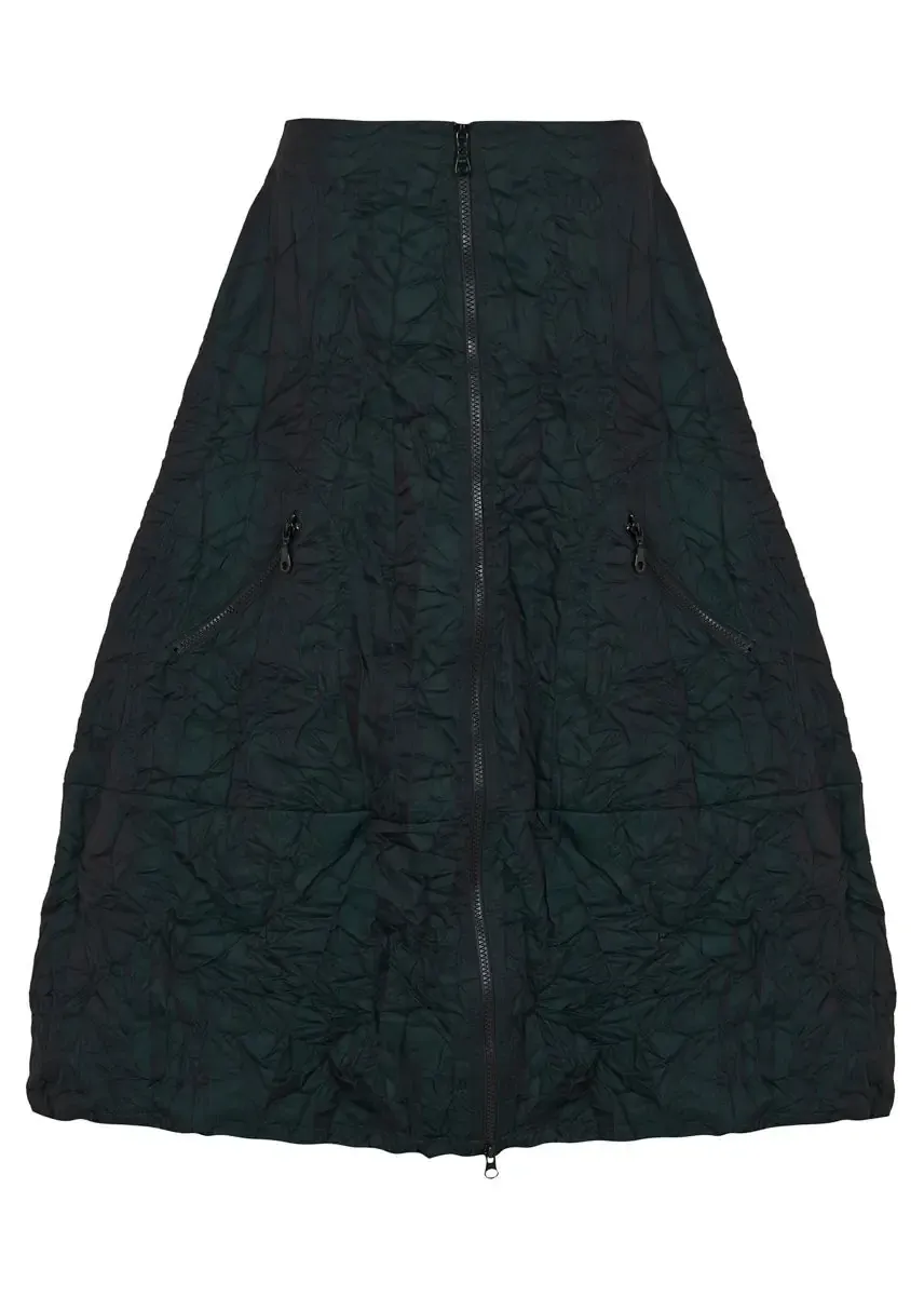 Kozan By Wild Curves: Astrid Zip Skirt In Everglade