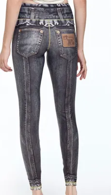 IPNG: Love Me Criss Cross Denim Illusion Legging In Smoke