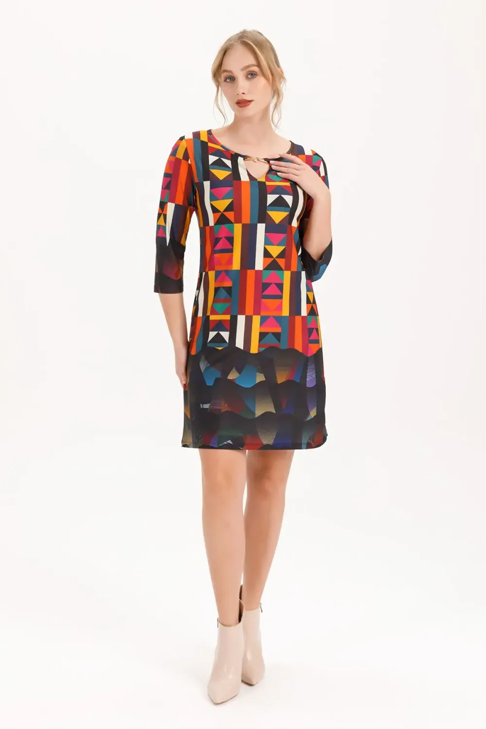 Isle By Wild Curves: Percy Dress In the Colors Of Menorca