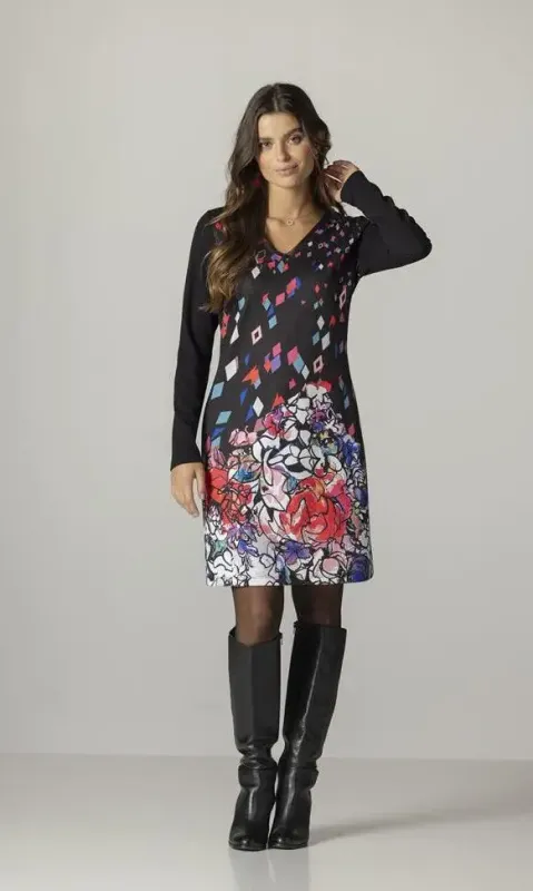 Maloka: Amour Roses Contrast Dress/Tunic