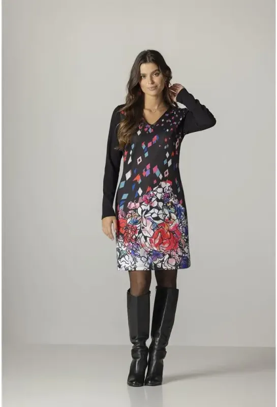 Maloka: Amour Roses Contrast Dress/Tunic