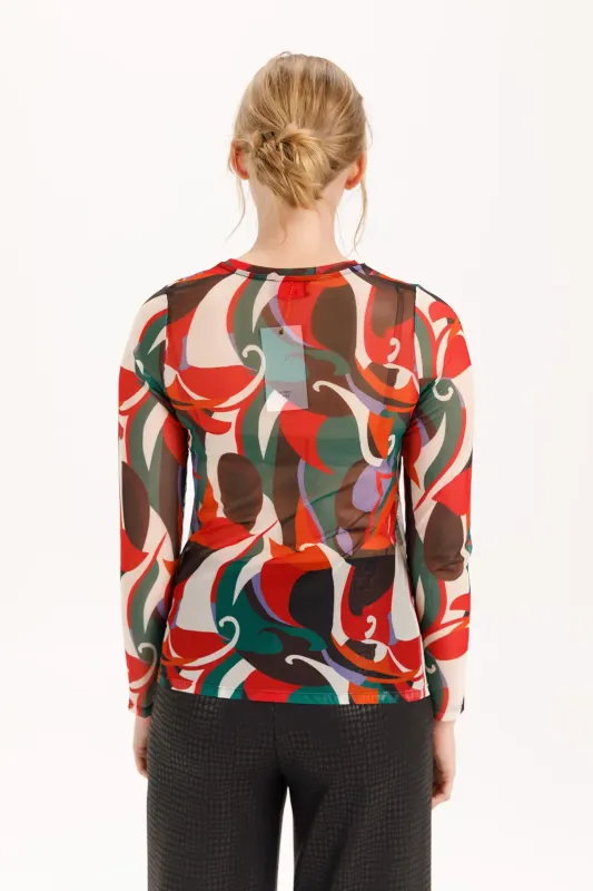 Isle Apparel by Wild Curves: Almost Mesh Top In Cortes Colors