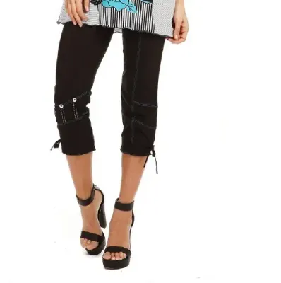 S'Quise Paris: Pull Tie Hem Cropped Pant (1 Left!)