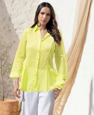 Maloka: Pineapple Flared Cotton Blouse