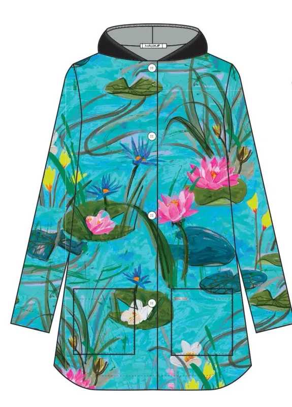 Maloka: Water Lily Art Raincoat