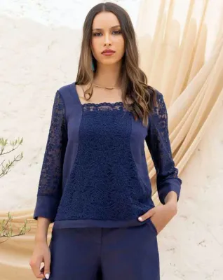 Maloka: Floral Linen Contrast Top