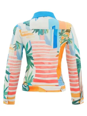 Dolcezza By Wild Curves: Pots On The Stairs Soft Denim Art Jacket