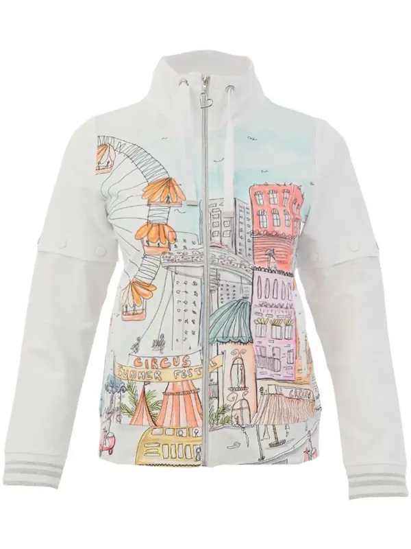 Dolcezza By Wild Curves: City Circus Art Zip Jacket (26766)