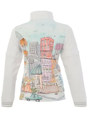 Dolcezza By Wild Curves: City Circus Art Zip Jacket (26766)