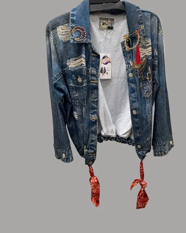 IPNG By Wild Curves: Denim Illusion Jean Hanky Jacket
