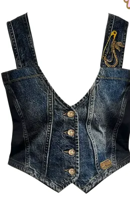 IPNG By Wild Curves: Jeanious Denim Illusion Tank Top Vest