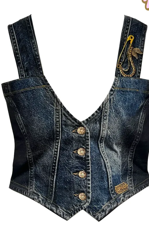IPNG By Wild Curves: Denim Illusion Tank Top Vest IPNG By Wild Curves: Denim Illusion Tank Top Vest