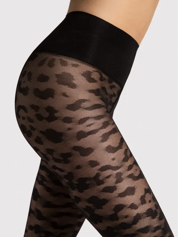 Fiore By Wild Curves: Black Leo Tights In 30 Denier Fiore By Wild Curves: Black Leo Tights In 30 Denier