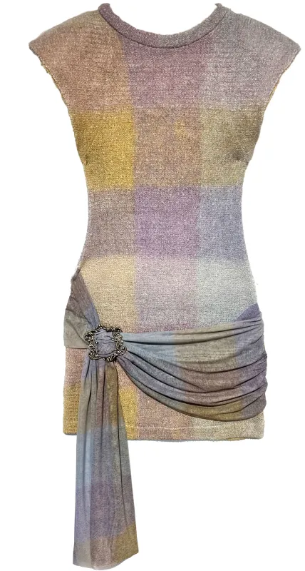 IPNG By Wild Curves: Let's Play Texture Pink Tweed Illusion Dress