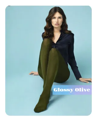 Fiore: Glossy Opaque Olive 70 Denier Tights