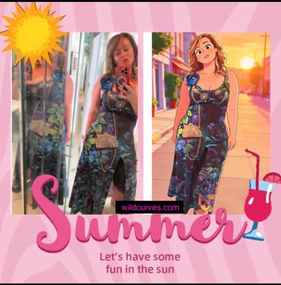 IPNG By Wild Curves: Love Language Slit Maxi Dress