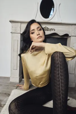 Fiore By Wild Curves: Bow Braided 60 Denier Tights