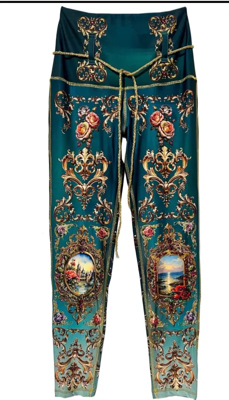 IPNG By Wild Curves: Love Language Illusion Leggings In Green IPNG By Wild Curves: Love Language Illusion Leggings In Green