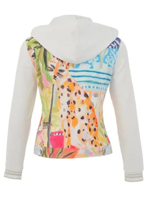 Dolcezza By Wild Curves: Cheetah In The City Art Zip Jacket Back