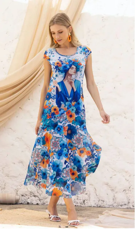 Maloka: Florescent Flower Crown Sundress Maloka: Florescent Flower Crown Sundress Front