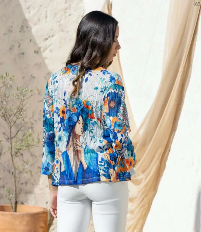 Maloka: Florescent Flower Crown Cardigan Back