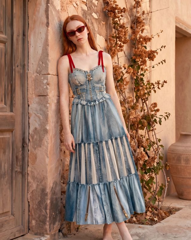 IPNG By Wild Curves: Jeanious Corset Maxi Dress IPNG By Wild Curves: Jeanious Corset Maxi Dress