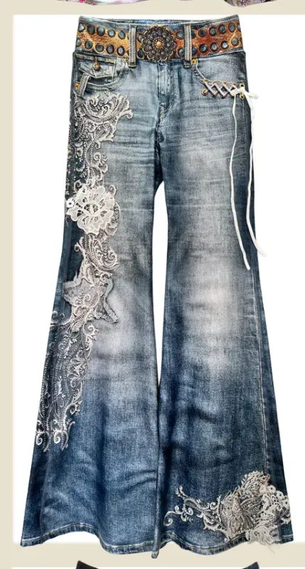 IPNG By Wild Curves: Jeanious Illusion Arabesque Comfort Pants Front