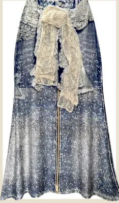 IPNG By Wild Curves: Jeanious Lace Illusion Mermaid Skirt Front